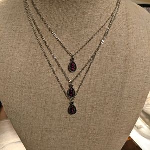 Ladies Triple Strand Necklace Set